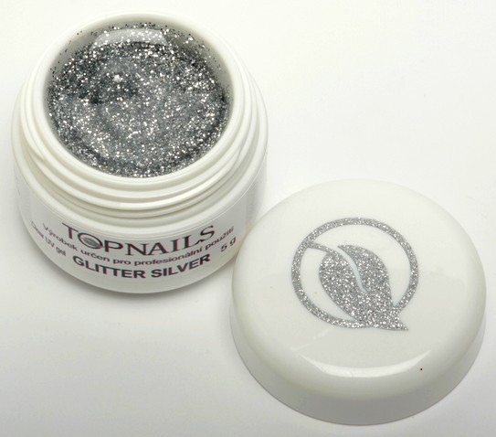 Topnails UV gélové trblietky 5g Silver