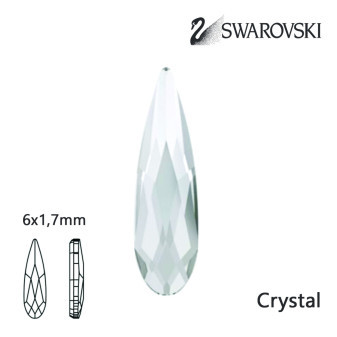 Swarovski Raindrop crystal 6x1,7mm 8ks