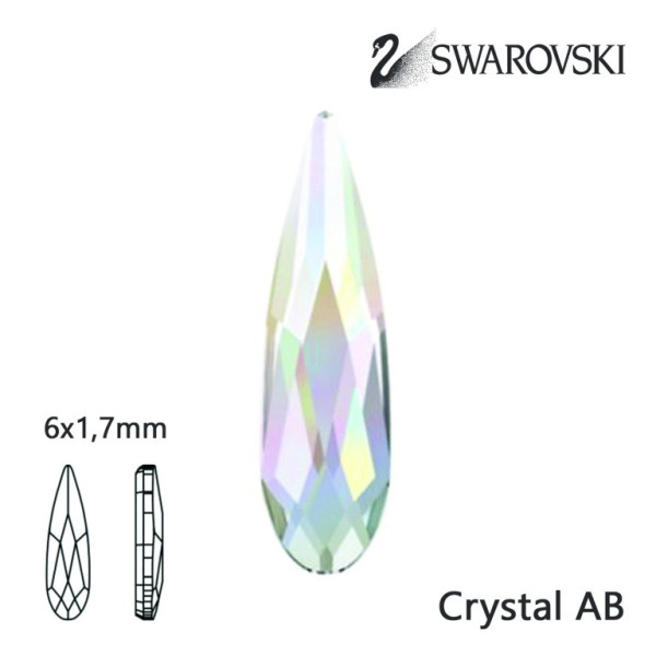 Swarovski Raindrop AB 6x1,7mm 8ks